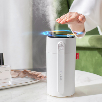 Máy tạo ẩm di động có thể sạc lại 2000mah 800ml Đèn LED cảm biến ánh sáng Mini Usb