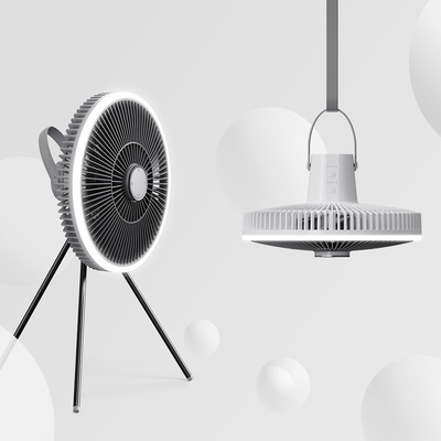 Quạt đứng trên sàn có thể sạc lại Quạt đèn Led 5W 10000mAh Điều khiển từ xa