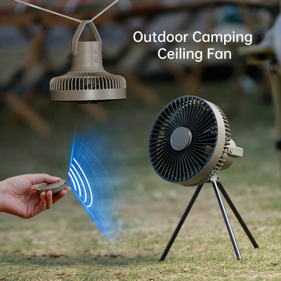 Pin 10000mAh Quạt cắm trại ngoài trời ABS Đèn có thể sạc lại Quạt chân máy mini di động