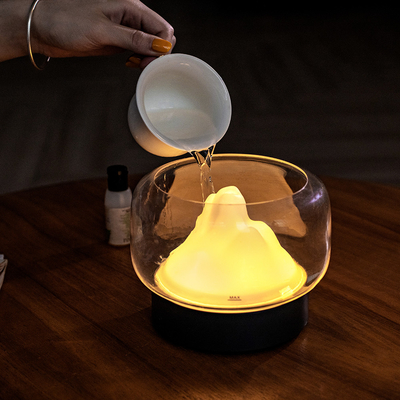2021 Home Ultrasonic 400ML LED Nhiều màu sắc làm mát tinh dầu có mùi thơm Máy khuếch tán hương thơm trong suốt cho phòng