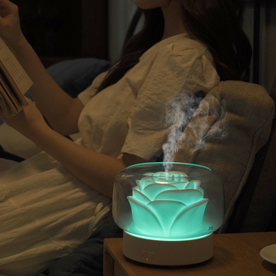 Máy khuếch tán tinh dầu siêu âm 400ml Đèn LED ban đêm đầy màu sắc Sương mù lạnh