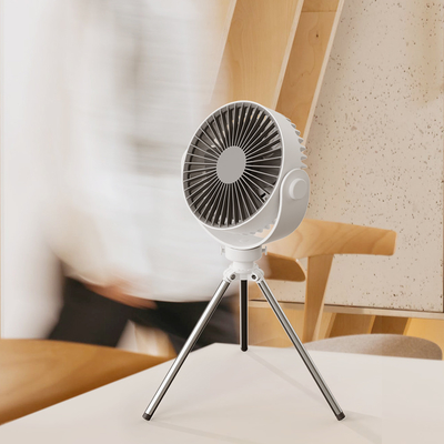 Quạt xoay chân máy di động nhỏ có thể sạc lại với đèn LED